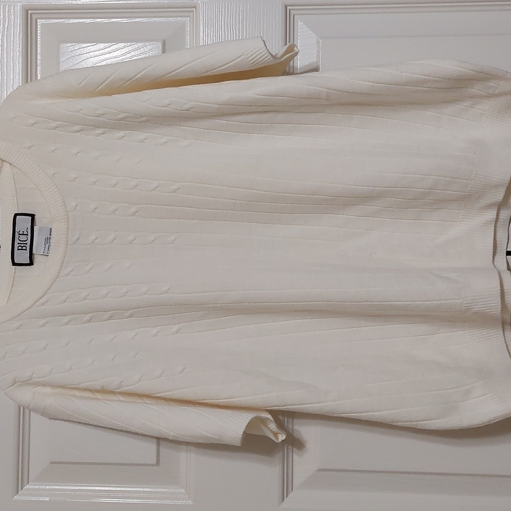 Bice sweater, cream, short sleeve, XL